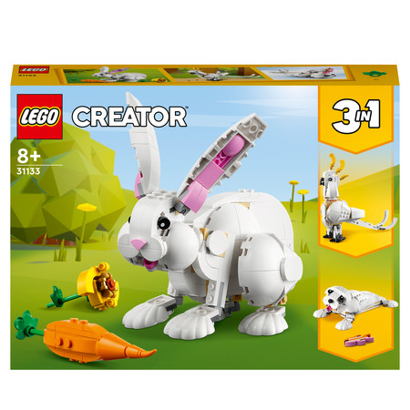 LEGO Creator 3 w 1 31133 Ruchomy Model Biały Królik Papuga Kakadu Foka 3in1