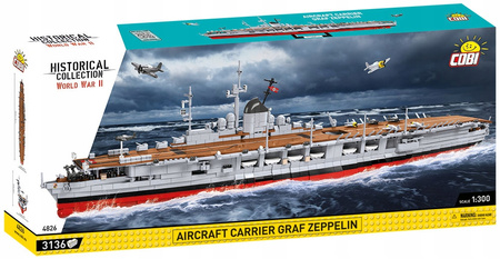 Klocki Wojskowe Cobi 4826 model lotniskowiec Graf Zeppelin Okręt Statek