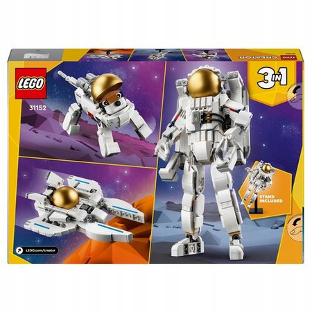 LEGO Creator 3w1 Kosmos 31152 Ruchoma Figurka Astronauta Pies Odrzutowiec