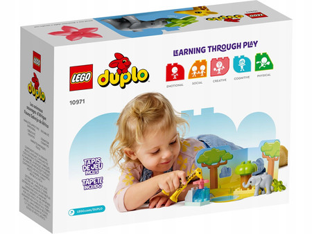 LEGO Duplo 10971 Dzikie Zwierzęta Słoń Żyrafa Duże klocki dla 2 3 4 Latka