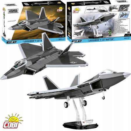 Klocki Wojskowe Cobi 5855 Samolot Myśliwiec Lockheed F-22 Raptor 695 Eleme.