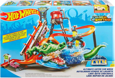 Tor Samochodowy Mattel Hot Wheels City FTB67 Mega Myjnia Atak Krokodyla