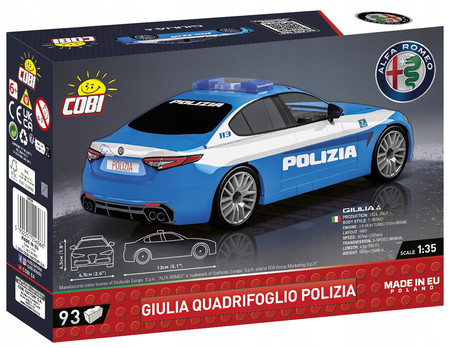 Klocki COBI 24606 Samochód ALFA ROMEO Giulia Quadrifoglio Polizia Policja