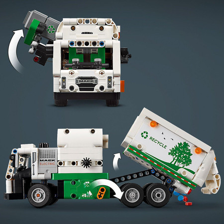 LEGO Technic 42167 Mack LR Elektryczna śmieciarka Samochód z Ładowarką Auto