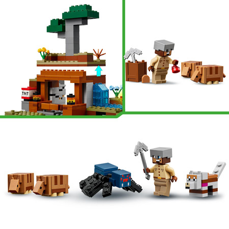 LEGO Minecraft 21269 Przygody w solidnej kopalni z trotylem i ptakiem naprzód