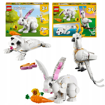 LEGO Creator 3 w 1 31133 Ruchomy Model Biały Królik Papuga Kakadu Foka 3in1