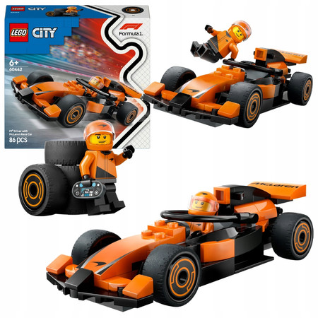 LEGO City 60442 Kierowca F1 i Bolid McLaren Samochód Wyścigówka Formuła 1