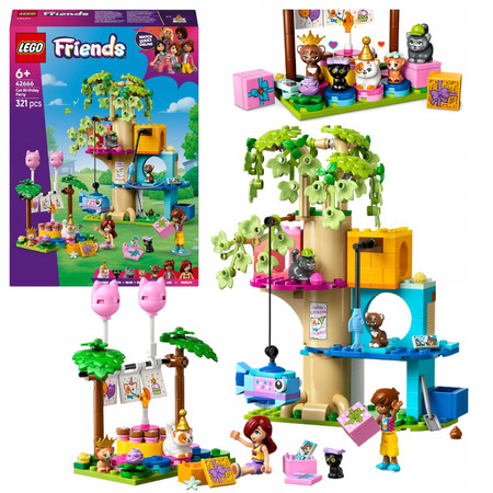 LEGO Friends 42666 - Kocie przyjęcie urodzinowe i Domek na Drzewie