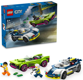 LEGO City Policja 60415 Pościg radiowozu za muscle carem 2 x Samochód Auto