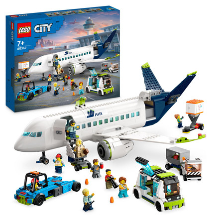 LEGO City Model Samolot Pasażerski Samochód Autobus Holownik 9Figurek 60367