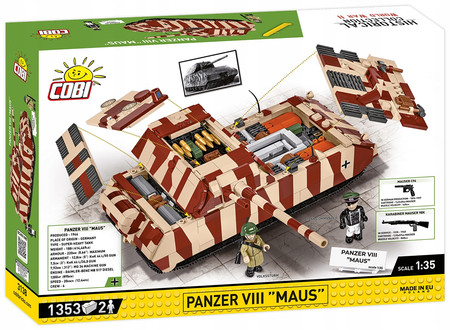 Klocki COBI 3138 Czołg Panzer VIII Maus Wersja 2025 r. nowy kamuflaż