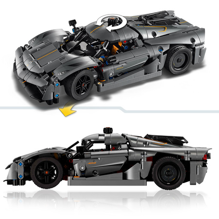 LEGO Technic 42173 Koenigsegg Jesko Absolutny szary hipersamochód