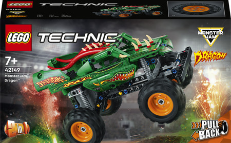 LEGO Technic Monster Jam Dragon Napęd PullBack 2w1 42149