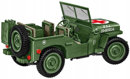 Klocki Wojskowe COBI 2806 Samochód Jeep Willys MB Medical Duży 1131EL. Auto