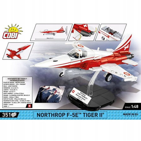 Klocki Wojskowe Cobi 5857 Samolot Northrop F-5E Tiger II Figurka +Podstawka