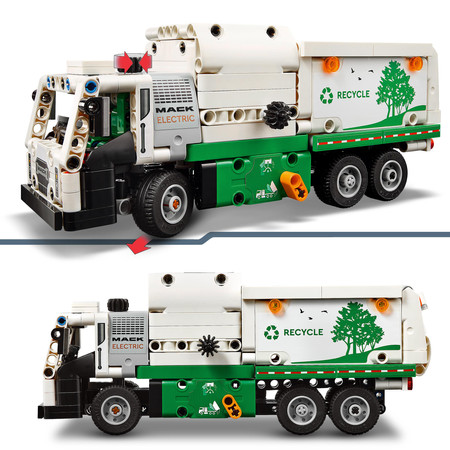 LEGO Technic 42167 Mack LR Elektryczna śmieciarka Samochód z Ładowarką Auto