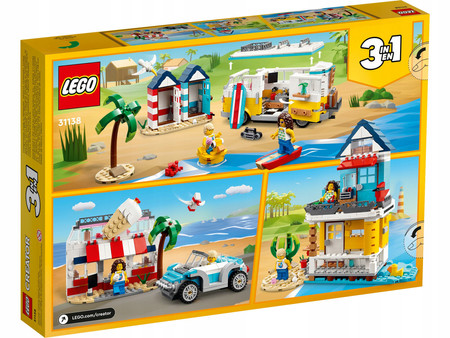 LEGO Creator 3w1 Auto Kamper Domek Na Plaży Dom Lodziarnia Samochód 31138