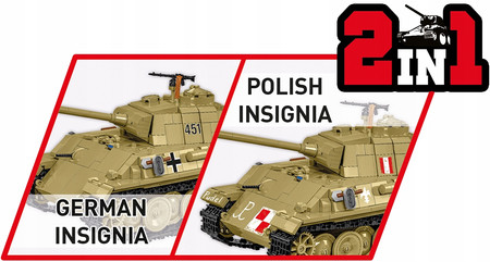 Klocki Wojskowe Cobi Panzer V Panther Ausf. G "Pudel" 2655 Czołg Powstanie