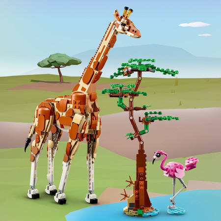 LEGO Creator 3w1 Ruchome Figurki Dzikie zwierzęta z safari 31150 Żyrafa Lew