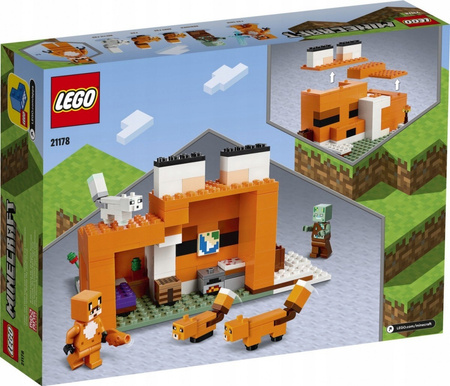 LEGO Minecraft 21178 Siedlisko lisów Utopiec Zombie Dom Domek Miecz