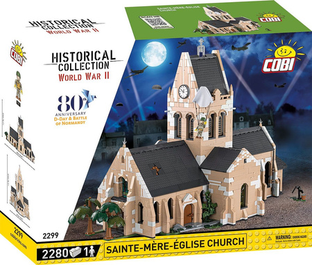 KLOCKI COBI 2299 Kościół w Sainte-Mère-Église HC WW2 2280 El. Normandia