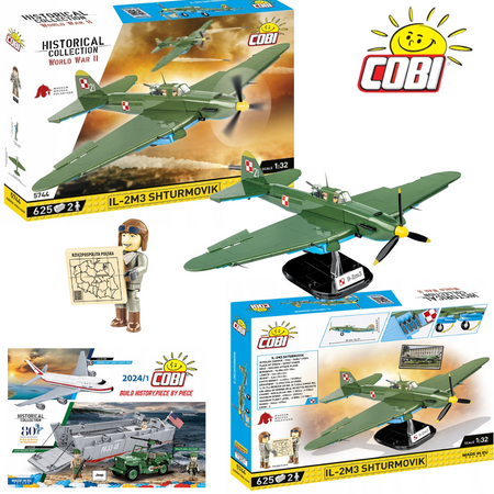 Cobi 5744 Polskie Klocki Wojskowe Model Samolot IL-2M3 Shturmovik II Wojna