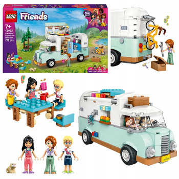 LEGO Friends 42663 Przygoda w Kamperze Przyjaciół Rower Kamper Kemping