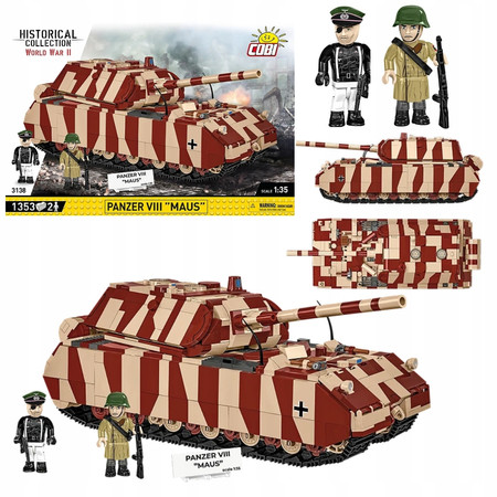 Klocki COBI 3138 Czołg Panzer VIII Maus Wersja 2025 r. nowy kamuflaż