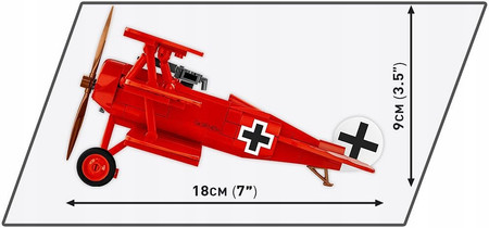 Klocki COBI 2996 samolot FOKKER DR.I "RED BARON" 217K