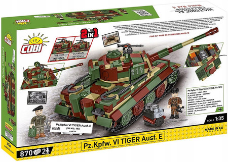 Klocki COBI 3124 Czołg PZKPFW VI TIGER AUSF.E 2IN1 862KL 114