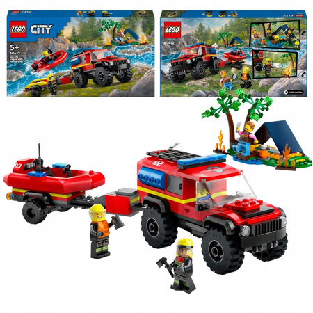 LEGO City Samochód Terenowy SUV Auto Wóz strażacki z łodzią ratunkową 60412