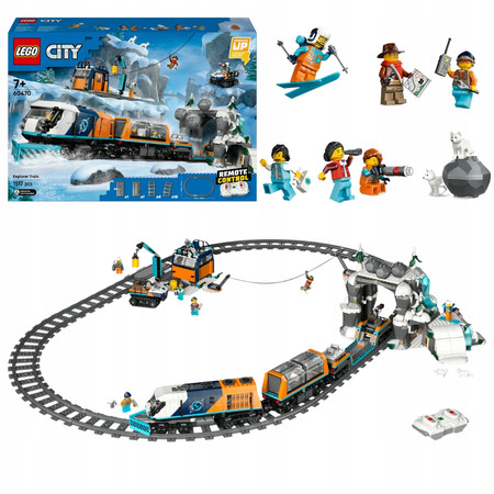 LEGO City 60470 Ekspres Polarny Arktycznych Odkrywców Pociąg Tory