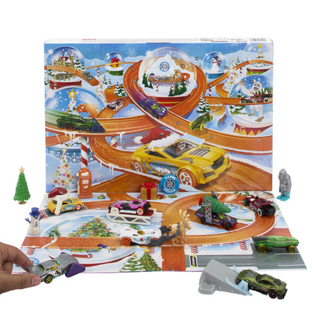 Hot Wheels Kalendarz adwentowy 8 autek 16 akcesoriów 24 okienka