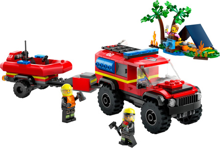 LEGO City Samochód Terenowy SUV Auto Wóz strażacki z łodzią ratunkową 60412