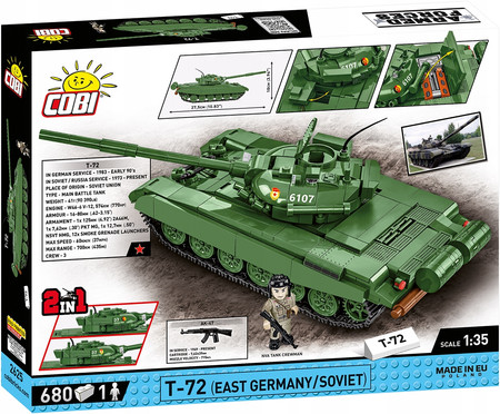 COBI 2625 Polskie Klocki Wojskowe Czołg T-72 EAST GERMANY/SOVIET 680 EL.