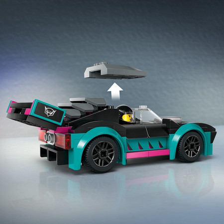 LEGO City 2x Samochód, Auto Wyścigowe Sportowe Laweta Tir Transporter 60406