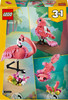LEGO Creator 31170 Dzikie zwierzęta Różowy Flaming Papuga Kakadu Aksolotl