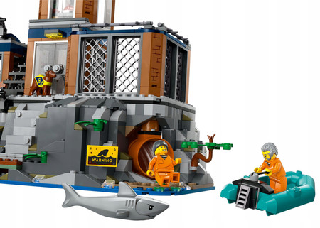 LEGO City Policja z Więziennej Wyspy 60419 Helikopter Łódź Ponton 7 Figurek