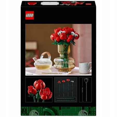 LEGO ICONS 10328 Bukiet róż 12 Czerwonych Róż Kwiaty kwiatki Botanical