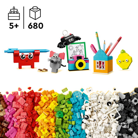 LEGO Classic 11042 Kreatywne Wesołe Pudełko Kot Aparat Mysz Krab Kaktus