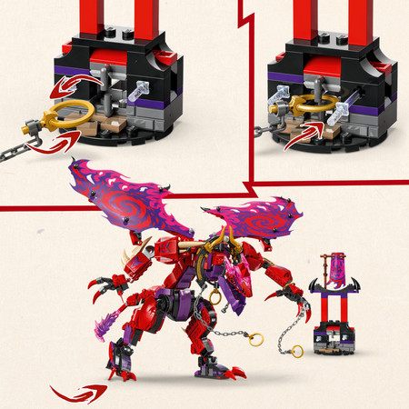 LEGO Ninjago 71832 Duży Smok Chaosu Kiełogrzmot Minifigurki Dragon Miecz