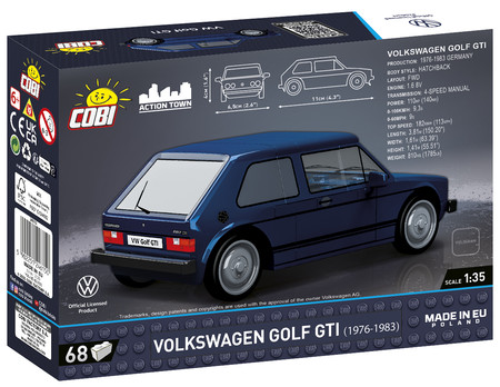 KLOCKI COBI 24615 Samochód Volkswagen Golf GTI (1976-1983) Niebieski 68 El