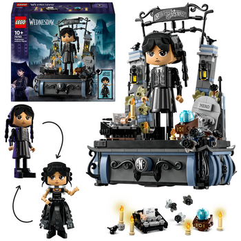 LEGO Wednesday Addams 76780 Brama Akademii Nevermore Akcesoria 2 w 1