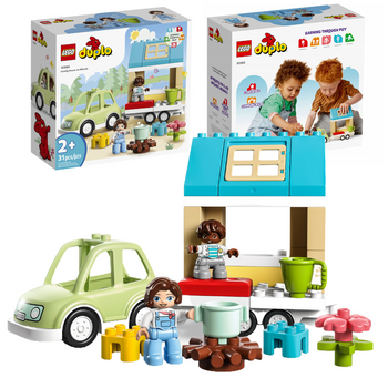 LEGO Duplo Samochód + Domek na kółkach Figurki Dom 10986