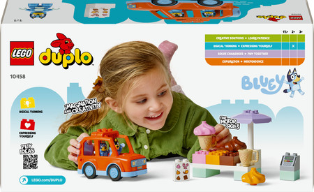LEGO 10458 Bluey - Wyprawa po lody z Blue Lodziarnia Samochód