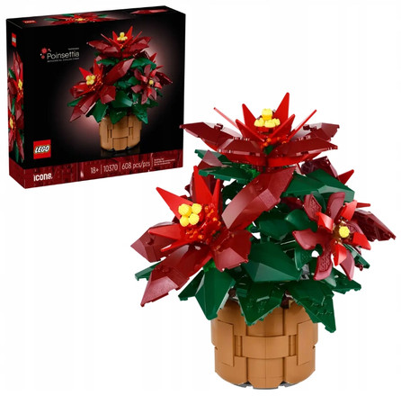 LEGO Botanicals ICONS 10370 Gwiazda Betlejemska Poinsecja Kwiaty Ozdoba
