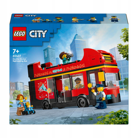LEGO City 60407 Autobus Czerwony Piętrowy Autokar 5 Figurek Zdejmowany Dach