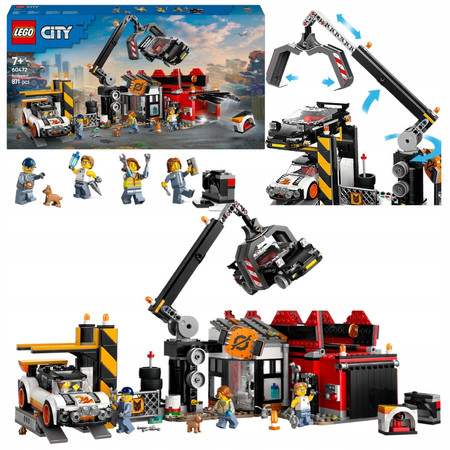 LEGO City 60472 Złomowisko z samochodami Recykling Zgniaciarka Dźwig Złom