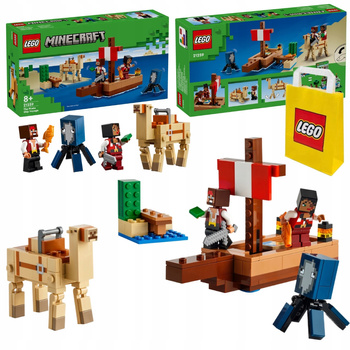 LEGO Minecraft 21259 Rejs Statkiem Pirackim Kałamarnica Wielbłąd 2x Pirat