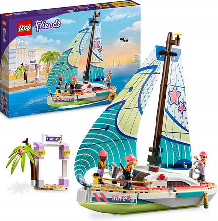 LEGO Friends 41716 Stephanie i Przygoda Pod Żaglami Łódź Statek + Akcesoria